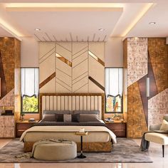 neutral colour pallete bedroom design. #bedroomdesign #bedroominterior Latest Bedroom Designs, Temple Design For Home, Stairs Design Modern, Living Room Tv Unit Designs, Ceiling Design Modern