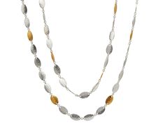 GURHAN, GURHAN Mango Sterling Silver Single Strand Necklace, Long Small, with No Stone & Gold Accents Mango Collection, Everyday Pendant, Gold Link Chain, Handmade Fine Jewelry, Classic Necklace, Luxury Necklace, Gold Link, Stone Gold, Necklace Long