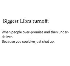 the words biggest libra turnoff are written in black and white on a white background