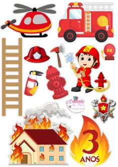 a fireman sticker sheet is shown