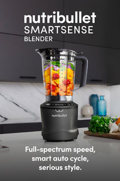 the nutribullet blender is full of fruit and vegetables