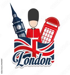 the british flag and an image of a person with a phone booth on it's head