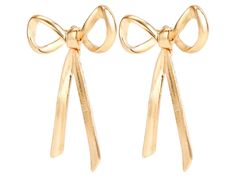 Bows are so popular this Spring. These metal bow earrings are the perfect everyday earrings to add to any outfit. Length: 2 inches Post Back Lightweight The ribbon part of the earring dangles. Metal Bow, Bow Earrings, Everyday Earrings, Gold Earrings Studs, Gold Earrings, Dangle Earrings, Ribbon, Stud Earrings, Gold