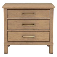 a wooden dresser with three drawers on one side and an open drawer on the other