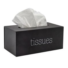 tissue in a black box with the word tissues written on it