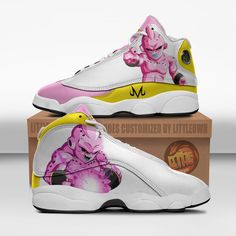 Kid Buu Shoes Custom Dragon Ball Anime Jd13 Sneakers Lightweight construction with breathable mesh fabric provides a comfortable and flawless fit. Kid Buu, Versatile Shoes, Shoes Custom, Jordan 13, Stay Fresh, Footwear Collection, Trendy Sneakers, Anime Dragon Ball, Kids Sneakers