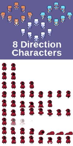 the 8 different types of pixel characters