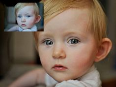 a little boy with blonde hair and blue eyes