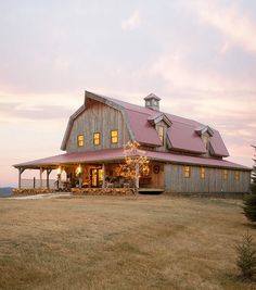 an image of a farm house in the evening