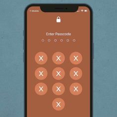 a cell phone with the enter passcode button on it