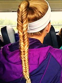 Fockey hair. Fishtail braid Back To School Haircuts, Hockey Hair, Soccer Hair, Fall Hair Cuts