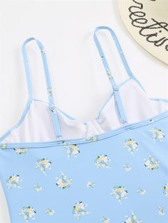 Floral print Bra style Underwire support Removable padding Adjustable shoulder straps High leg Moderate coverageSize Chart: Printed Bras, Bra Style, Yoga Set, Blue Swimsuit, Plus Size Bra, Bra Styles, High Leg, Shop Swimwear, Lace Bra