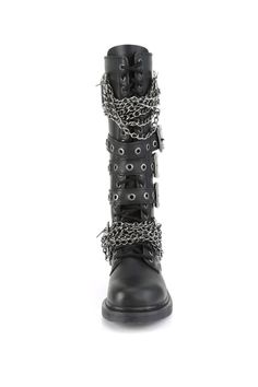 Attention: This product requires a 5-day processing time before it is shipped out! Don't wait – take action and order now to embark on your daring adventure with these boots! 1 1/4" (32mm) Heel 20 Eyelet Unisex Knee High Combat Boot Triple Buckle Straps and Brass Knuckles Chain Detail Inside Zip Closure Approximate calf circumference: 13.3" Approximate shaft height:14" If the product or your size is unavailable please sign up to notify me when back in stock on the product page. Boots With Chains, Male Boots, Outfits Coachella, Knee High Combat Boots, Coachella Outfits, Burning Man Fashion, Burning Man Outfits, Biker Outfit, Fashion Festival