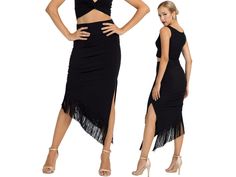 Argentine Tango show skirt, Bodycon midi fringe skirt, Paso Doble performance skirt, Classy fitted evening skirt, Ballroom dance skirt Elevate your dance moves with this fringed skirt.  Pair it with our alluring Viscose Twist Knot V-neck Crop Top : https://www.etsy.com/listing/1475881652/tango-dance-crop-top-twisted-front-knot or with your favorite Condiva top : https://www.etsy.com/shop/conDiva?ref=seller-platform-mcnav&section_id=16757601&page=1#items Details : ✤ Stretch Jersey ✤ Ruched Side S Fitted Pencil Skirt For Party Season, Fitted Skirt For Dance And Party Season, Fitted Skirt For Dance During Party Season, Fitted Skirt For Dance Party Season, Fitted Fringe Skirt For Party Season, Asymmetrical Fitted Pencil Skirt For Party, Asymmetrical Pencil Skirt For Party, Elegant Long Skirt With Fringe, Party Fitted Fringe Skirt