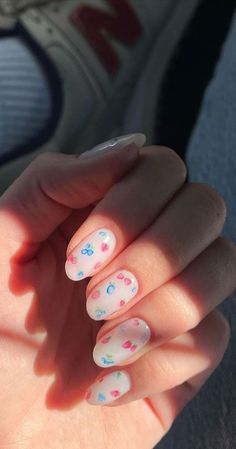 Swedish Style Nails, Gel Nail Inspo Short Spring, Summer Berry Nails, Pastel Fruit Nails, Djerf Avenue Nails, Berry Nail Art, Ravens Nails, Fruity Nails, Nails March