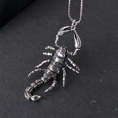 Sterling Silver Scorpion Necklace Pendant, Scorpion Pendant Charm, Scorpion Jewelry, Insect Pendant, Insect Jewelry, Gothic Jewelry (Not Including Chain) Material: 925 sterling silver Size (including ring): 85mm*42mm Weight: 26.6g * We guarantee 100% genuine 925 Sterling Silver, If not we will refund your money. Care Instruction : 1. Avoid contact with all liquids and chemicals, such as perfume, sea water, mayonnaise, ammonia, chlorinated pool water, hair spray and sweat. Contact with these subs Scorpion Jewelry, Scorpion Necklace, Water Hair, Jewelry Gothic, Insect Jewelry, Pendant Bails, Hair Spray, Pool Water, Themed Jewelry