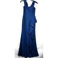 Bi-State Sales Shop Our Store Carmen Marc Valvo Infusion Womens Blue Off-The-Shoulder Ruffle Sequin Gown 2 100% Polyester Measurements In Inches: Sizelengthchest Width25614.5 All Measurements Are Approximate. We Are Human And Sometimes A Measurement May Be Off By <2". See Photos For Details About Condition, And Any Flaws The Item May Have. Payment Policy Please Make All Payments Immediately. Payments Must Be Made Via Paypal Before Orders Are Shipped. If You Have An International Order Outside Of Fitted Blue Evening Dress With Ruffles, Blue Ruffled Evening Dress For Gala, Blue Ruffled Maxi Length Evening Dress, Blue Ruffled Maxi Dress For Gala, Blue Evening Dress With Ruffles, Blue Ruffled Evening Dress For Formal Occasions, Blue Ruffled Evening Dress For Formal Events, Blue Ruffled Gown For Gala, Fitted Blue Gown With Ruffles