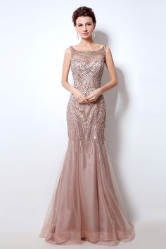 Elegant Champagne Mermaid Dress With Sweep Train, Elegant Champagne Gown With Mermaid Hem, Mermaid Hem Evening Dress With Rhinestones For Gala, Gala Evening Dress With Rhinestones And Mermaid Hem, Embellished Fitted Mermaid Dress For Prom, Champagne Mermaid Dress With Sweep Train For Banquet, Elegant Evening Dress With Rhinestones And Fitted Bodice, Elegant Gown With Rhinestones For Prom Season, Elegant Rhinestone Gown For Prom Season