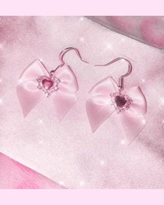 🎀Set of Pink satin bow earrings🎀  ✨🪝hooks made with authentic 925 gold plated sterling silver, nickel free  💕Hypoallergenic💕 safe for sensitive ears Can be made with or without gems 💎  💖Heart or round pink rhinestones/gems or no gems at all!  *Plz specify in order notes @ checkout!  🎀Bow measurements🎀: width 1.2in length 1.2in Handmade with 💕 💕comes with a pink velvet jewelry box for storage and safekeeping of your jewels! ✨I DON'T ACCEPT RETURNS, EXCHANGES, OR CANCELLATIONS!  Please contact me if you have any problems with your order. Pink Kawaii Jewelry For Valentine's Day, Kawaii Pink Jewelry For Valentine's Day, Pink Bow Earrings In Cute Style, Cute Pink Earrings With Pink Bow, Pink Ribbon Jewelry As Gift, Pink Ribbon Jewelry Gift, Pink Ribbon Jewelry For Gifts, Sweet Pink Drop Earrings, Cute Earrings With Pink Bow For Gift