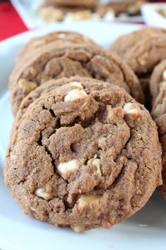 cookies with white chocolate chips on a plate