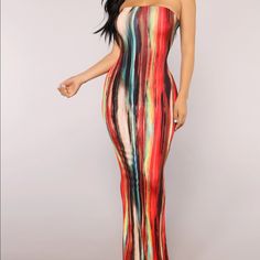 Never Worn. Fashion Nova Dress, Fashion Nova Dresses, Tube Dress, Fashion Nova, Short Hair, Colorful Dresses, Women's Fashion, Cute Outfits, Maxi Dress