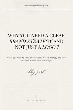 In this post, you'll learn why you need a brand strategy and not just a logo. Find out what is brand strategy, how to develop and how to start implementing a brand strategy. Check out this post to learn all about brand strategy and why you need it. What Is Brand, Business Marketing Plan, Canva Tutorial, Branding Your Business, Small Business Branding, Branding Design Inspiration, Social Media Branding, Brand Experience