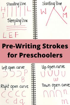 two notebooks with writing strokes for preschoolers