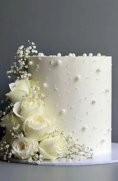 Cake Designs 25th Anniversary, Simple Elegant White Wedding Cake, Classy Cake Ideas, Quilted Wedding Cake, Simple Engagement Cake Designs Unique, Simple Wedding Cake With Pearls, Fondant Wedding Cakes Simple, Wedding Dessert Ideas Instead Of Cake, Single Teir Cakes Wedding