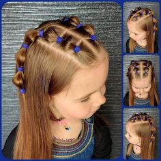 July Hairstyles, Girl Hairdos, Lil Girl Hairstyles, Pom Pom Girl, Toddler Hairstyles Girl