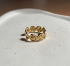 Beautiful Sun Faces Ring 18k Gold Plated Adjustable Sun Faces, Boho Rings Gold, Jewelry 2023, Sun Ring, Sunset Girl, Dainty Jewellery, Face Ring, Boho Sun, Cute Piercings