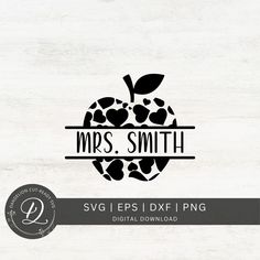 the logo for mrs smith's apple is shown on a white wood paneled background