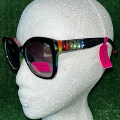 Questions? Leave A Comment Below! L Black Sunglasses, Leave A Comment, Betsey Johnson, Sunglasses Accessories, Women Accessories, Rainbow, Sunglasses, Brand New, Women Shopping