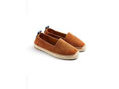 Fairfax and Favor Monaco Flat Espadrille - Women's Shoes : Tan : Step out in style and comfort wearing Fairfax and Favor Monaco Flat Espadrille. Goat suede and goat leather upper. Goat leather lining. Cow leather insole. Slip-on style. Round-toe design. Pull tabs for easy wear. Brand logo on footbed. Thermoplastic polyurethane outsole. Imported. Weight of footwear is based on a single item, not a pair. Fairfax And Favor, Comfort Wear, Goat Leather, Toe Designs, Flat Espadrille, Soft Suede, Easy Wear, Summer Shoes, Cow Leather