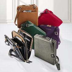 Here's a compact women’s leather crossbody bag that organizes with finesse. Inspired by the success of our popular Convertible Clutch, the Carrie Plus has two compartments, with double zippers on both closures, one gusseted to hold more securely, while maintaining a chic compact silhouette. Travel Purses For Women, Full Grain Leather Bag, Walking Foot Quilting, Over 60 Fashion, Travel Purse, Fine Pens, 60 Fashion, Sling Bags, Planner Ideas