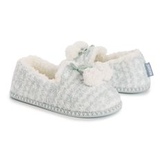 Step into cozy bliss with MUK LUKS Women's Rylee Slipper. These pull-on wonders feature luxurious Cloud lining infused with Vitamin E and memory foam insoles that hug your feet in comfort. Rylee features cute knit ties and playful pom pom details, they're not just slippers- they're a soft cozy gift for your feet. Machine wash on gentle cycle, no bleach, tumble dry low heat. Pull on Cloud Lining infused Vitamin E Memory Foam Insole Available in Women's US sizes S (5-6), M (7-8), L (9-10), XL (11-12) Cute Green Non-slip Slippers, Soft Texture Slip-on Winter Slippers, Comfortable Slip-on Slippers With Textured Footbed, Green Non-slip Slippers For Leisure, Playful Non-slip Winter Slippers, Summer Clearance Sale, Summer Sock, Summer Slippers, Suede Slippers