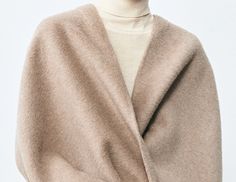 Fabric: 8.8% alpaca, 59.2% sheep wool, 32% polyester fiber Beige Winter Cape, Oversized Beige Cape Outerwear, Beige Wool Cape Outerwear, One-size Wool Winter Cape, Luxury Beige Double-breasted Wool Coat, Cloak, Sheep Wool, Free Clothes, Alpaca