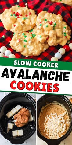 slow cooker avalanche cookies with text overlay