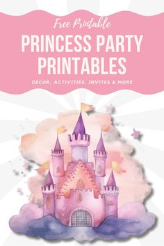 the princess party printables are available for purchase