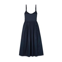 La Ligne Pintucked Cotton Poplin Stretch Jersey Midi Dress Color: Midnight Size: Xl Measurements(Laying Flat): Armpit To Armpit: 18” Waist: 16” Length: 49” Material: 100% Cotton Lining: 85% Viscose 9% Polyester 6% Elastane Care Info: Dry Clean New With Tags! Comes From A Smoke/Pet Free Home! Elegant Poplin Summer Dress, Elegant Poplin Dress For Summer, Elegant Summer Poplin Dress, Classic Ruched Midi Dress For Summer, Classic Summer Ruched Midi Dress, Elegant Poplin Daywear Dresses, Classic Daywear Dress With Smocked Bodice, Elegant Poplin Dresses For Daywear, Classic Summer Dress With Smocked Back