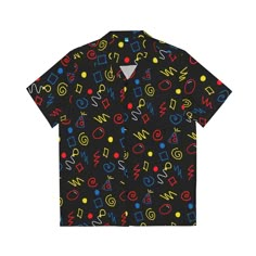 My clown arcade carpet pattern design on a button-up shirt. Let's get it, enbies Patterned Collared Camp Shirt With All Over Print, Fun Multicolor Button-up Shirt, Retro Multicolor Camp Shirt With All Over Print, Multicolor Graphic Print Button-up Camp Shirt, Patterned Graphic Print Button-up Camp Shirt, Multicolor Collared Shirt With All Over Print, Multicolor Graphic Print Collared Camp Shirt, Patterned Graphic Print Button-up Shirt, Retro Black Camp Shirt With Camp Collar