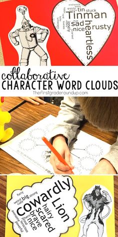 an image of children's character word clouds with the title overlaying it