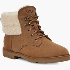 “ Ugg Romely Heritage Lace Fashion Boot “ Available In Women’s Sizes: 5 / 6 / 7 / 8 / 9 / 10 Color: Chestnut Condition: Brand New With Box Features: - Updated With An Ugg Plush Collar - Moisture-Wicking Texture Made From A Wool-Rich Blend - 1” Heel, 3/4” Platform - 5” Shaft - Treadlite By Ugg Outsole For Comfort - Crafted To Feel And Wear Like Genuine Shearling - Topically Applied Water Repellency Treatment Materials: - Leather And Ugg Plush Wool-Blend Upper - Ugg Plush Wool-Blend Lining - Rubbe Boot Cuffs, Classic Boots, Brown Ankle Boots, Winter Snow Boots, Shoes Booties, Womens Uggs, Lace Boots, Winter Snow, Ugg Shoes