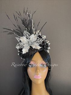 Black Gatsby Style Fascinator For Evening, Black Gatsby Fascinator For Evening, Gatsby Style Black Fascinator For Parties, Black Gatsby Style Fascinator For Party, Black Gatsby Style Party Fascinator, Black Gatsby Fascinator For Parties, Black Gatsby Style Fascinator, Flapper Style Fascinator Headband For Party, Silver Headband For Evening