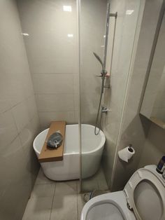 a bathroom with a toilet, sink and bathtub