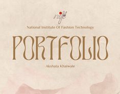 an advertisement for the national institute of fashion technology portfolio, with pink flowers