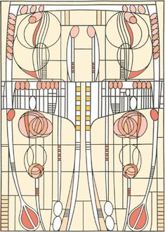 an art nouveau design with lines and circles