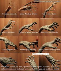 several different types of hands that are being used to make an action scene for the movie