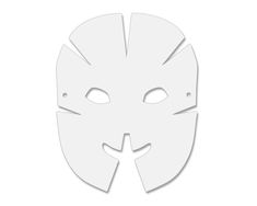 a white mask with the face cut out