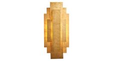 an art deco wall light with three rectangular panels on the front and one rectangular panel on the back