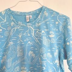 Nwt - Size 6 Slightly Oversized Unisex Shirt From & Other Stories. Features An Artsy Graphic And A Bright Blue Color. Offers Welcome. Light Blue Crew Neck T-shirt For Loungewear, Light Blue Relaxed Fit T-shirt For Loungewear, Light Blue Relaxed Fit Beach Top, Blue Short Sleeve Summer T-shirt, Casual Light Blue Printed T-shirt, Blue Crew Neck Summer Top, Light Blue Crew Neck Summer Top, Light Blue Printed Casual Tops, Casual Light Blue Printed Top